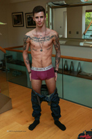 Model Damian Olsen Naked Straight English Lad Uncut Enjoys Gym