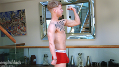 Young Straight & Very Fit Blond Lad Craig Wanks his Big Uncut Cock & Shoots a Load of Cum!