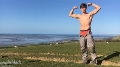 Muscular & Adventurous Climber Wanks his Uncut Cock Whilst Walking in the Welsh Mountains!