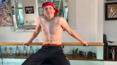 Young Straight Horny Lad Shows off his Muscles & Wanks his Huge Hard Uncut Cock!