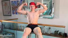 Young Straight Horny Lad Shows off his Muscles & Wanks his Huge Hard Uncut Cock!
