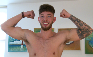 Straight Young Footballer Aaron Wanks His Uncut Cock and Shows His Hairy Hole!