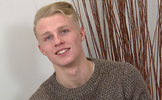 Blond Personal Trainer Ben Shows off his Hard Abs & Big Uncut Erection!