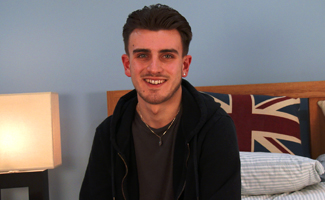 Young Straight Footballer George Long Shows us his Rock Hard Uncut Rocket Cock & Cums Loads!