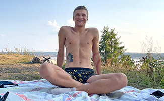 Young Straight & Lean Ukrainian Hiker Strips Naked & Wanks his Uncut Cock & Cums Everywhere! EL Premium