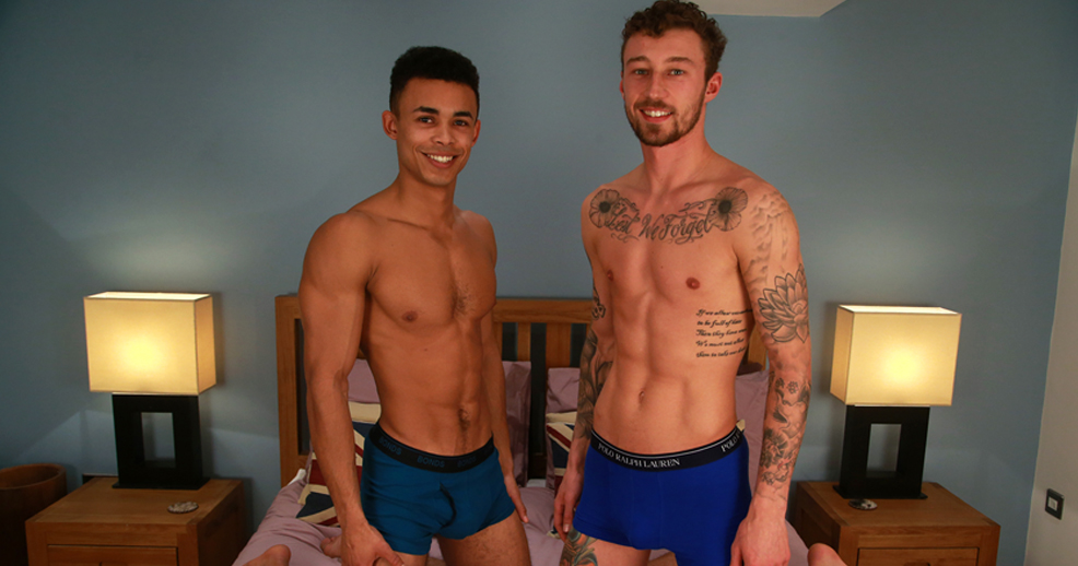 Straight Hunks Casey and Barclay Suck Cock for the 1st time and make each other cum loads!