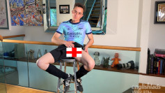 Young Straight Footballer Shows off his Lean Body & Edges his Long Uncut Cock & Cums!