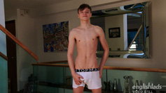 Tall & Lean Young Boxer Brad Askew Shows us his Big Uncut Cock & Squirts a Load of Cum