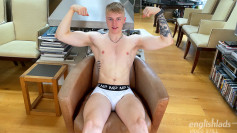 Straight Young & Muscular Blond Lad Wanks his Big Uncut Cock & Fires a Load! 
