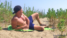 Young Straight Stud Cameron Wanks his Big Uncut Cock & Shoots his Load at a Secluded Beach! 