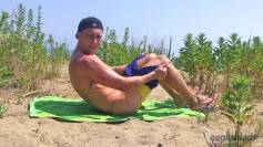 Young Straight Stud Cameron Wanks his Big Uncut Cock & Shoots his Load at a Secluded Beach! 