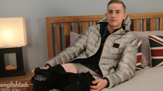 Young Straight Lad Carter Strips Down & Wanks his Thick, Uncut Cock & Covers himself in Loads of Cum!