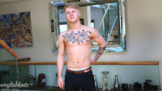 Young Straight & Very Fit Blond Lad Craig Wanks his Big Uncut Cock & Shoots a Load of Cum!