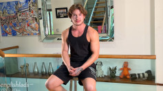 Young Straight Gym Stud Shows off his Big Muscles & Wanks his Rock Hard Uncut Cock & Shoots Cum!