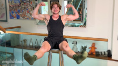 Young Straight Gym Stud Shows off his Big Muscles & Wanks his Rock Hard Uncut Cock & Shoots Cum!