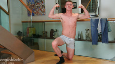 Straight Rugby Lad George Shows his Muscular Body & Wanks his Uncut Cock & Cums Everywhere!