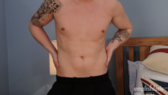 Straight Hunk Hunter Hay back for a Massage and 1st Wank from a Man, Big Shooter!