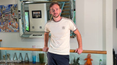 Young Straight & Athletic Footballer Wanks his Huge Uncut Cock with a Helping hand & Cums!