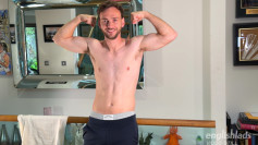 Young Straight & Athletic Footballer Wanks his Huge Uncut Cock with a Helping hand & Cums!