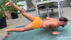 Young Straight & Lean Lad Shows off his Muscles & Wanks his Massive Uncut Cock on the Rooftop & Cums!