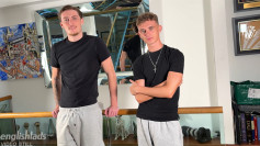 Young Straight Racers Wank their Massive Uncut Cocks Side-by-Side and Shoot Big Loads of Cum!
