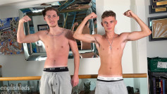 Young Straight Racers Wank their Massive Uncut Cocks Side-by-Side and Shoot Big Loads of Cum!