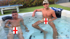 Young Straight Mates Wank their Big Uncut Cocks Outside in the Hot Tub & Cum Everywhere!