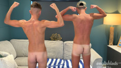 Young Straight Mates Wank their Big Uncut Cocks Outside in the Hot Tub & Cum Everywhere!
