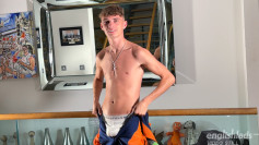 Young Straight Racer Teen Shows off his Lean Body & Wanks his Huge Uncut Cock & Cums!