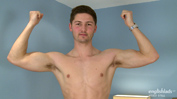 Straight Young Footballer John Shows Off His Muscles & Hard Uncut Cock and Cums Twice!