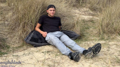 Young Straight Teen Wanks his Huge Uncut Cock in the Sand Dunes and Shoots a Massive Load of Cum!