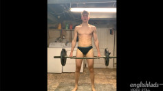 Straight Young Liam Wanks his Big Uncut Cock Whilst doing a Home Workout & Cums Everywhere!