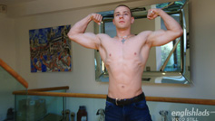 Athletic Young Body Builder Martin Ivanov Shows his Muscles and Meaty Uncut Cock!