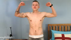 Young Straight MMA Fighter Wanks his Big Uncut Cock & Shoots his Load! 