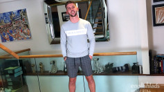 Young Straight & Handsome Tennis Player Shows off his Muscles & Wanks his Huge Uncut Cock