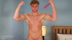 Super Horny Hunk Noah Pumps His Hole With a Dildo for the 1st Time and Cums Buckets!
