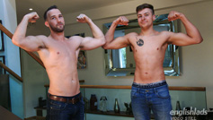 Straight Hunk Rich Wills Returns and Wanks off Young Straight Pup Jack Harper & Lots of Cum!