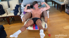 Young Ripped Stud Shows off his Lean Muscles & Wanks his Rock Hard Cock & Cums!