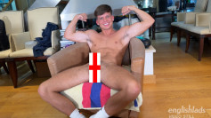 Young Ripped Stud Shows off his Lean Muscles & Wanks his Rock Hard Uncut Cock & Cums!