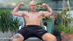 Straight Muscular Rugby Hunk Experiments with a Dildo & his Massive Uncut Cock Covers him in Cum!