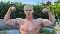 Straight Muscular Rugby Hunk Experiments with a Dildo & his Massive Uncut Cock Covers him in Cum!