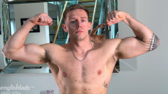 Muscular Rugby Hunk Wanks his Massive Uncut Cock & Covers himself in Cum & Shaves his Pubes!