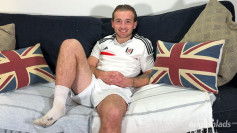 Young Muscular & Super Hairy Footballer Wanks his Rock Hard Uncut Cock & Squirts Cum in his Eye!