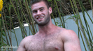 Muscular Young Pup Tom Strips & Shows off His Very Hairy Body, soon Covered in Cum!