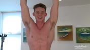 Tall Straight Lad Tom Wanks his 9 Inch Cock and Explodes on his Abs