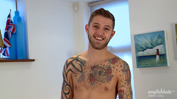 Toned & Tattooed Boxer Tomas Shows off his Uncut Cock & Dildos His Hole!