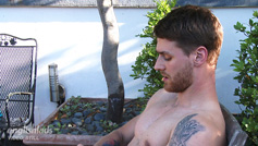 Young Rugby Stud Travis Shows his Ripped Body, Big Uncut Cock and Shoots Loads of Cum!