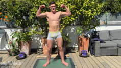 Ripped & Muscular Stud Tristan Wanks his Rock Hard Uncut Cock in the Sun!