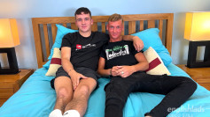 Young & Horny Lads Wank Each Other's Big Uncut Cocks & Troy gets Covered in Cum!