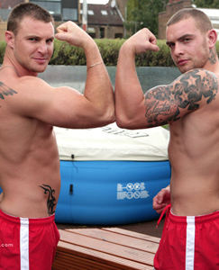 Englishlads.com: Bulging Str8 Muscles - Training Partners Bailey & Andy